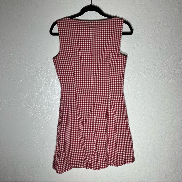 RIHOAS Red Boat Neck Plaid/Gingham Mini Dress Sz S NWT - Picture 2 of 6